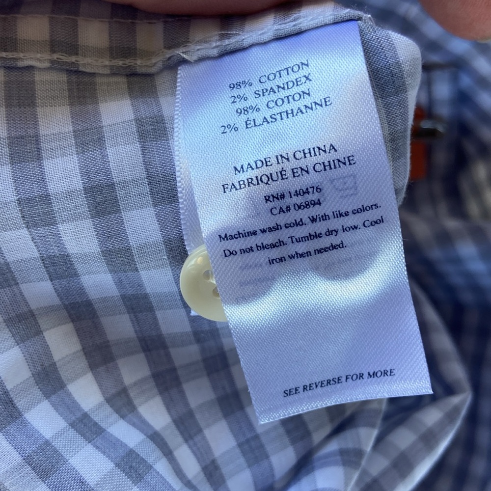 Faherty Gray Checkered Button Down Shirt. Size Xxl - image 6